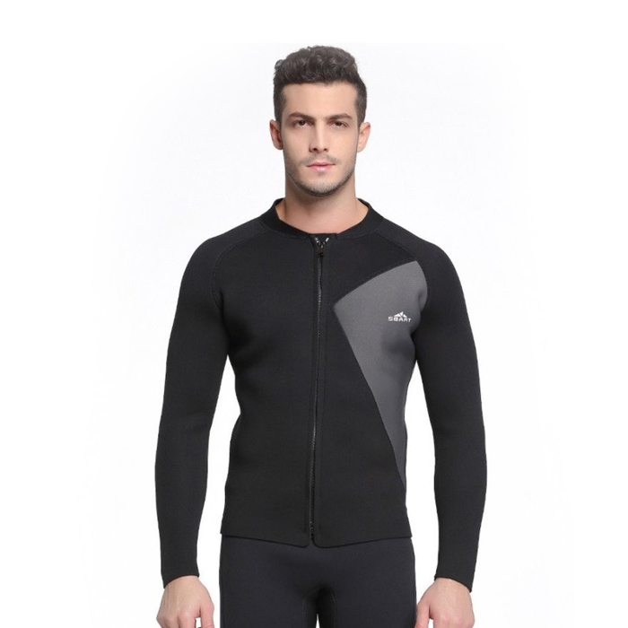 Men's 3mm Neoprene Long Sleeve Wetsuit Coat Thick Surf Snorkeling Top Diving Jacket