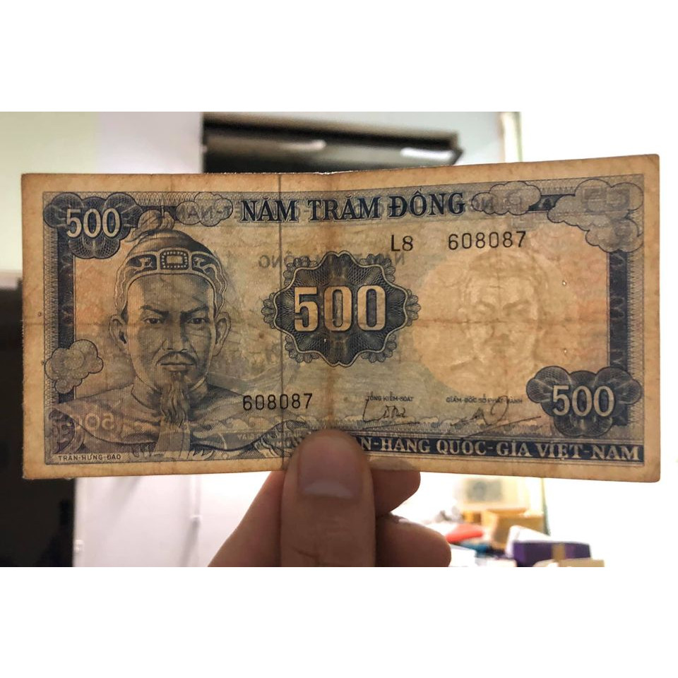 Tờ 500 đồng Trần Hưng Đạo 1966, tiền cổ trong bộ tướng miền Nam, sưu tầm
