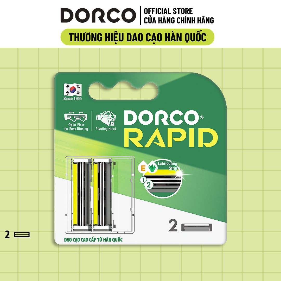 Vỉ 2 Đầu Dao Cạo Râu 2 Lưỡi DORCO RAPID TNA4020-B