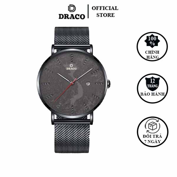 Đồng Hồ Nam DRACO D21-ST03 “Vietnamese Boy” Lưới Đen