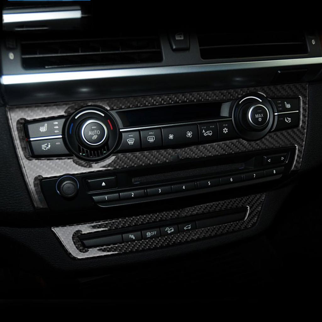 Carbon Fiber Inner Control Gear Shift Box Panel Covers For BMW E70 E71 X5 X6