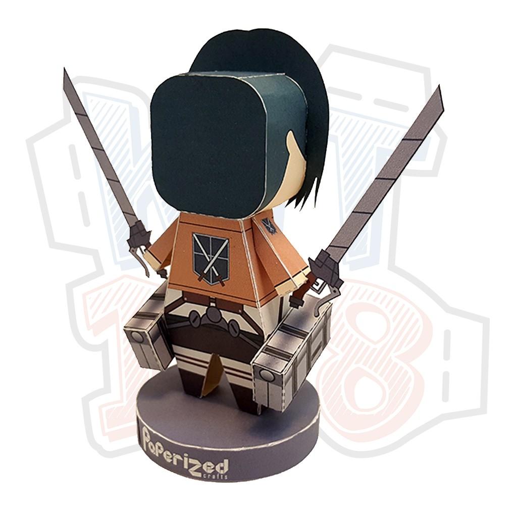 Mô hình giấy anime ATTACK ON TITAN chibi Mikasa Ackerman  Mô hình giấy