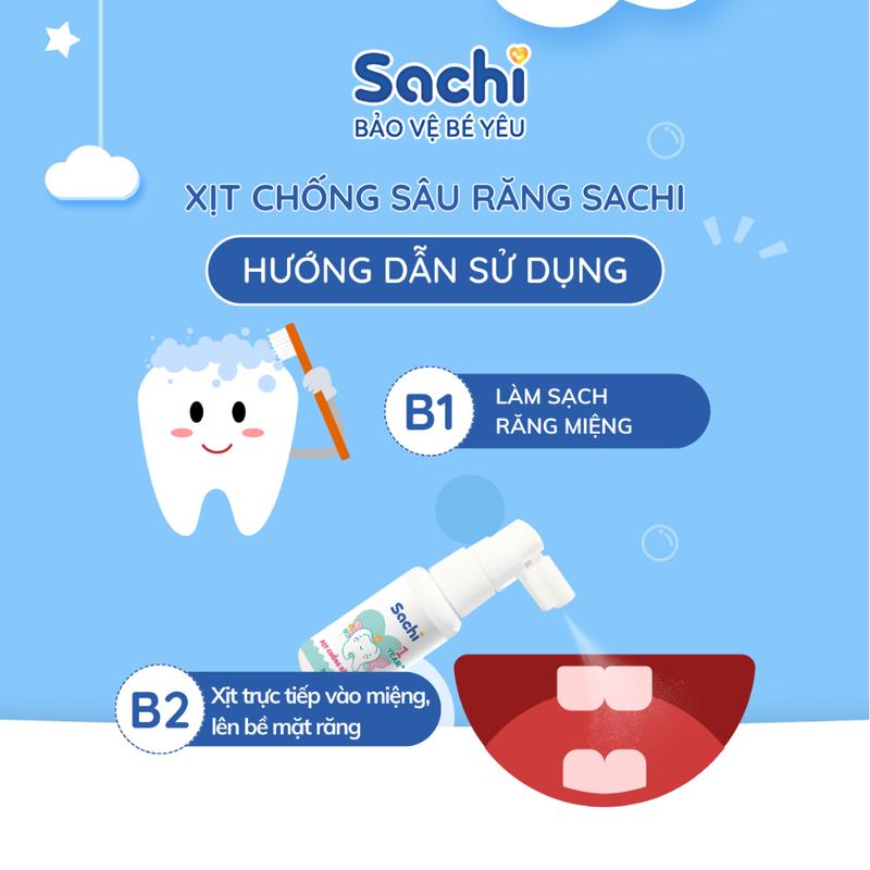 Combo 1 Gạc răng miệng cho bé 30 gói và 1 xịt chống sâu răng an toàn 30ml Sachi - Tặng 1 Xịt chống muỗi Sachi