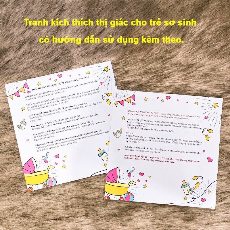 Thẻ kích thích thị giác cho bé từ 0 - 3 tuổi - Đồ chơi cho bé sơ sinh kích thích thị giác và phát triển não bộ chất liệu giấy chống thấm nước bền đẹp