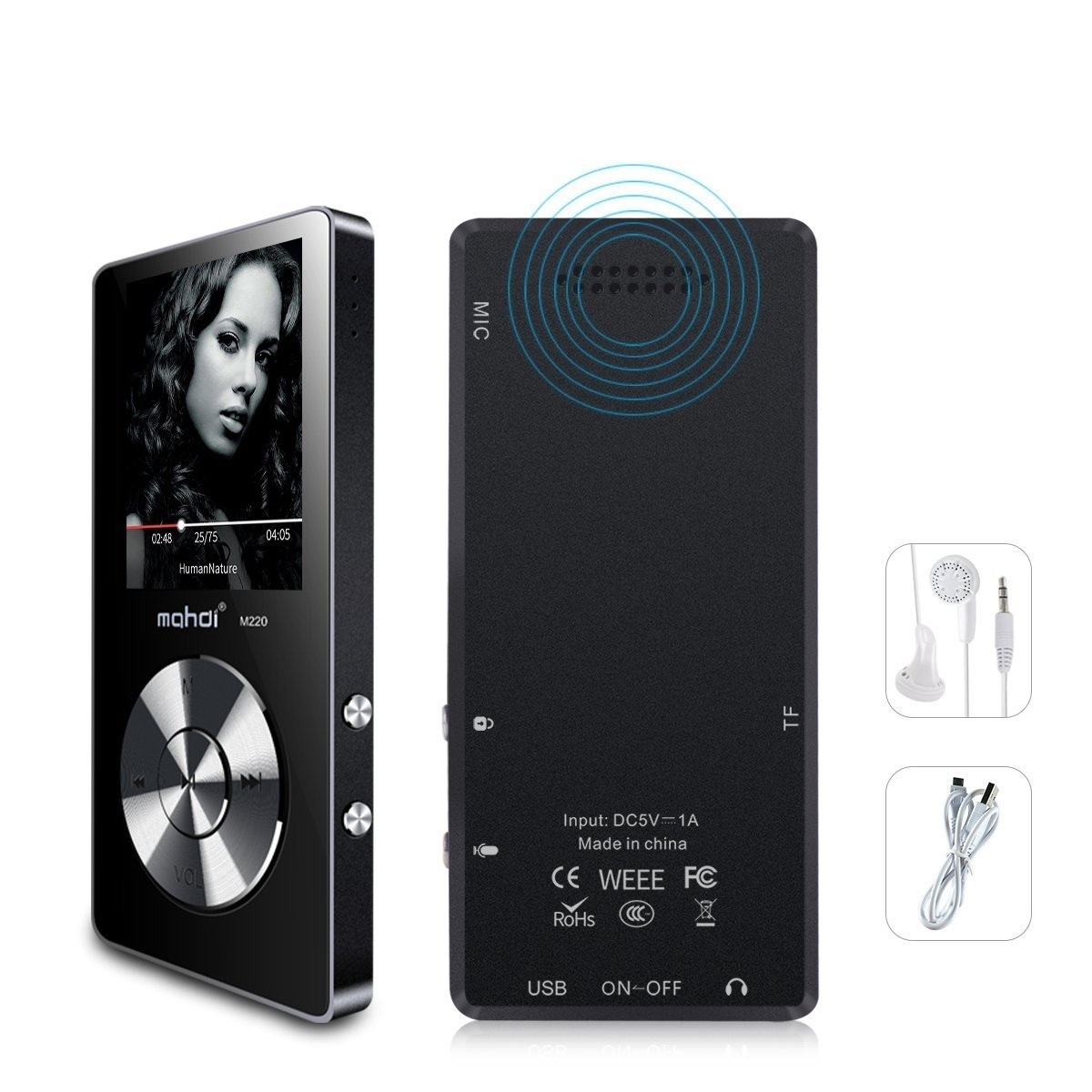 Máy nghe nhạc HI-FI Lossless Mahdi M220 Bộ Nhớ Trong 8GB AZONE - Hàng Nhập Khẩu