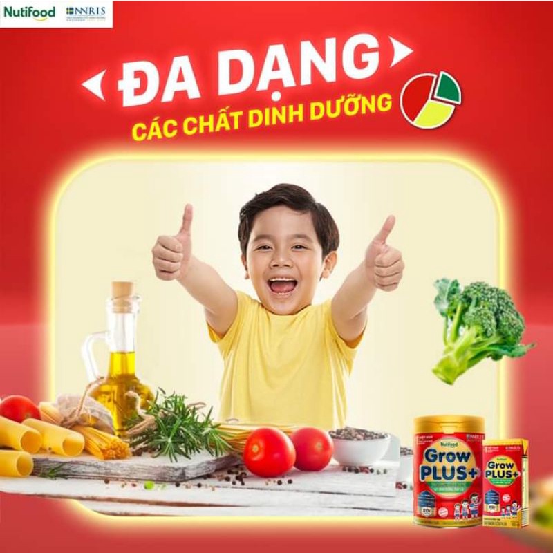 Sữa bột Nutifood Grow Plus + Đỏ 900g - Sữa cho trẻ 1-10 tuổi bị suy dinh dưỡng