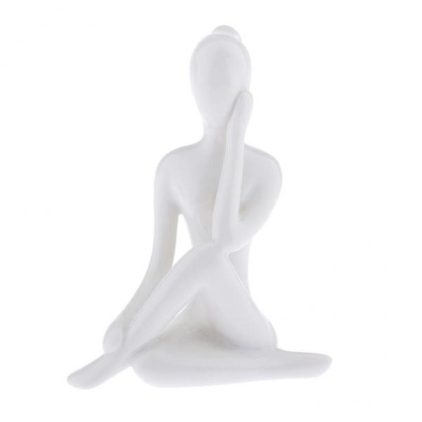2-3pack Ceramic Yoga Figure Ornament Statue Sculpture Zen Garden Desk Decor
