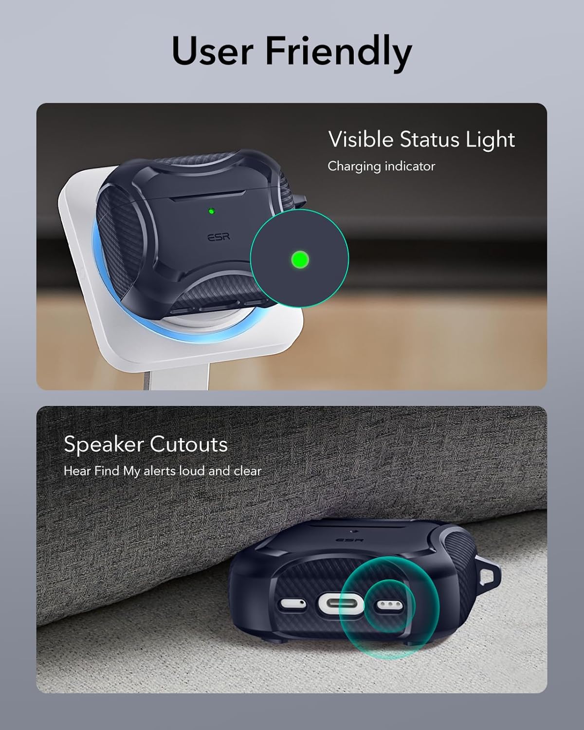 Bao Case cho Airpods Pro 3 (2025) ESR Cyber Tough Magentic Case - Hàng chính hãng