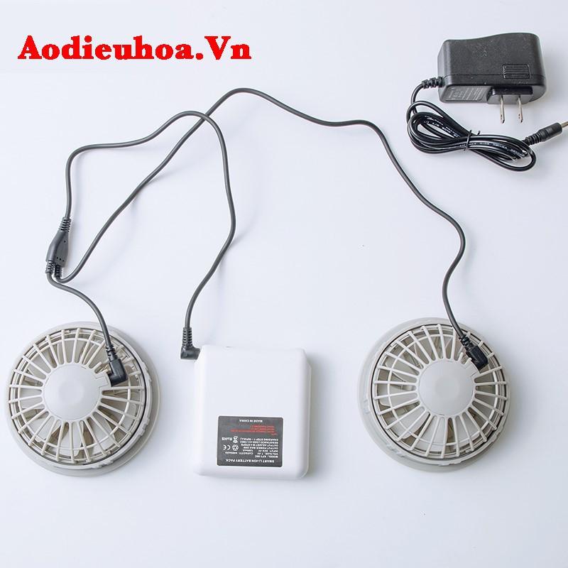 Áo Điều Hoà Quạt Gió Công Nghệ Nhật Bản Giúp Điều Hoà Giảm Nhiệt Cho Người Lao Động, BH 1 Năm - Áo rời Xanh than