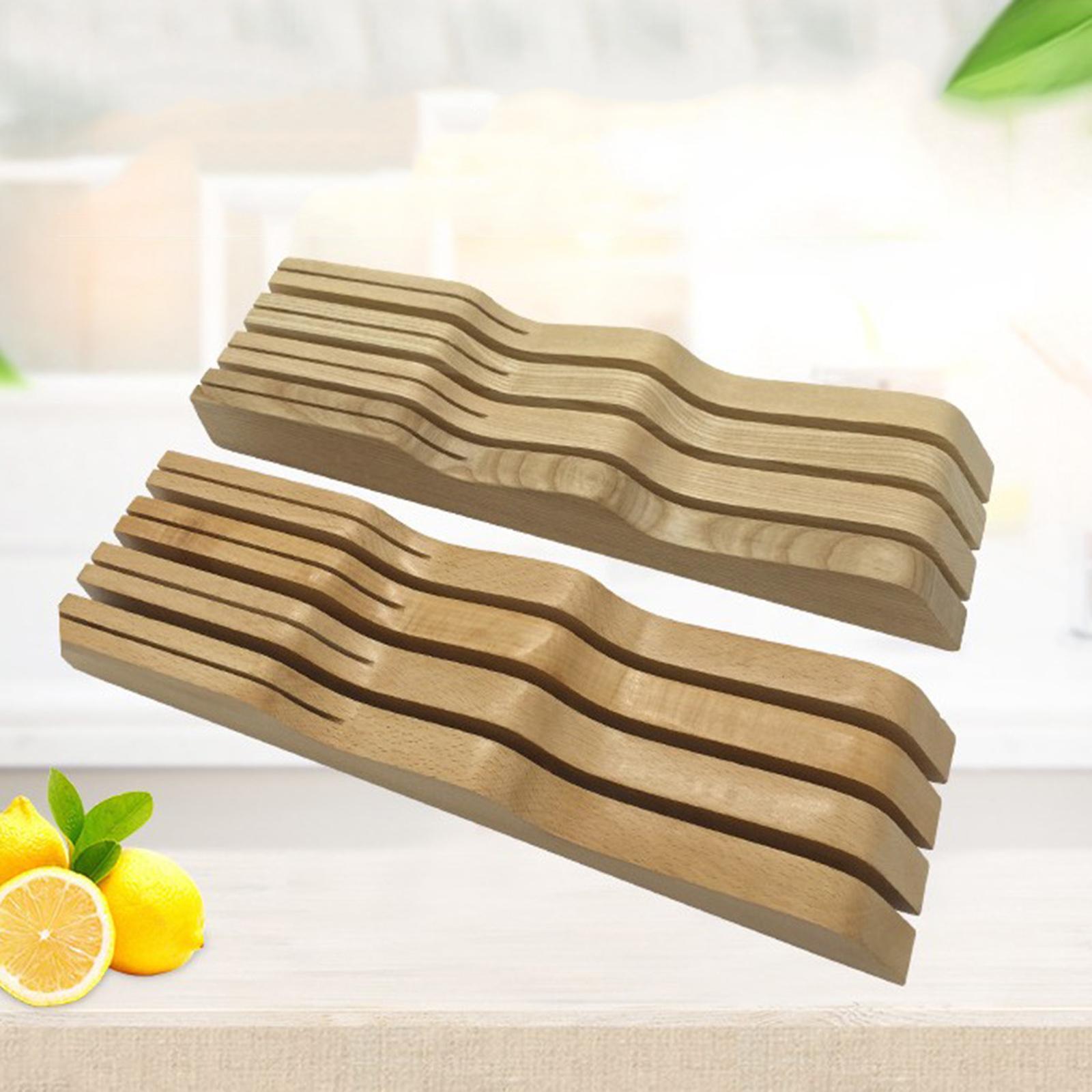 Knife Drawer Organizer In-Drawer Knife Block Counter for Kitchen Supplies