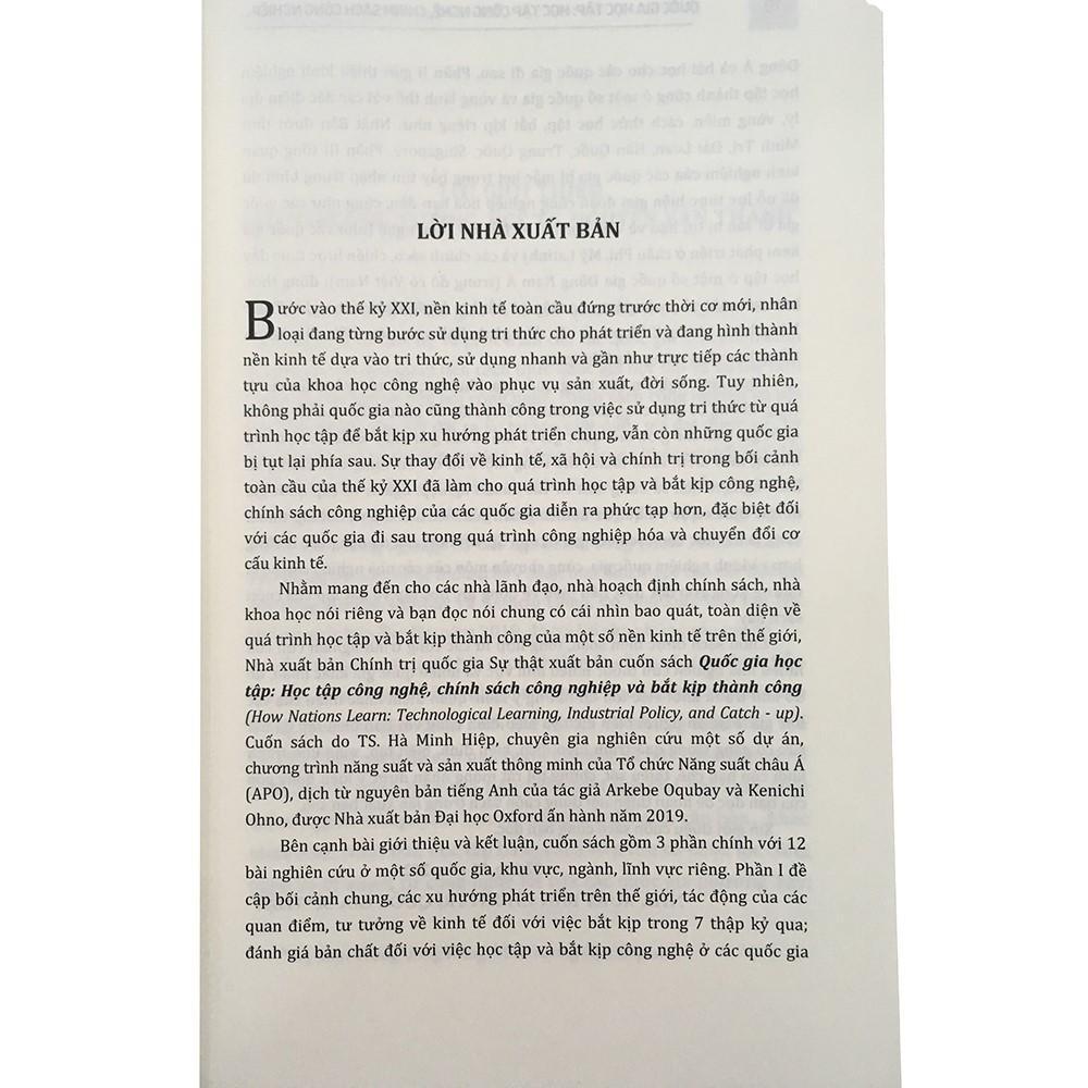 Sách - Quốc Gia Học Tập - Học Tập Công Nghệ, Chính Sách Công Nghiệp Và Bắt Kịp Thành Công - NXB Chính Trị Quốc Gia