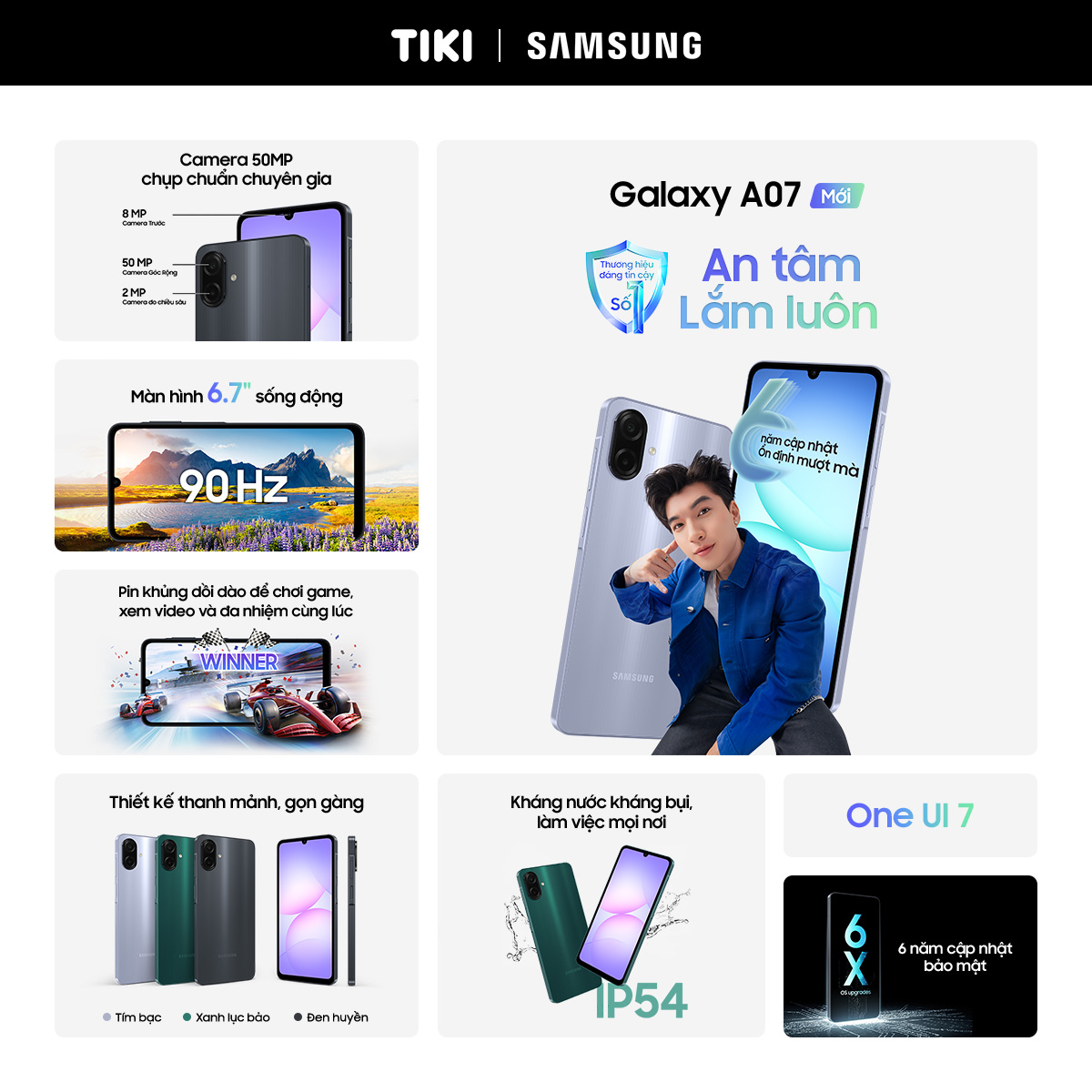 Điện Thoại Samsung Galaxy A07 - Đã Kích Hoạt Bảo Hành Điện Tử - Hàng Chính Hãng