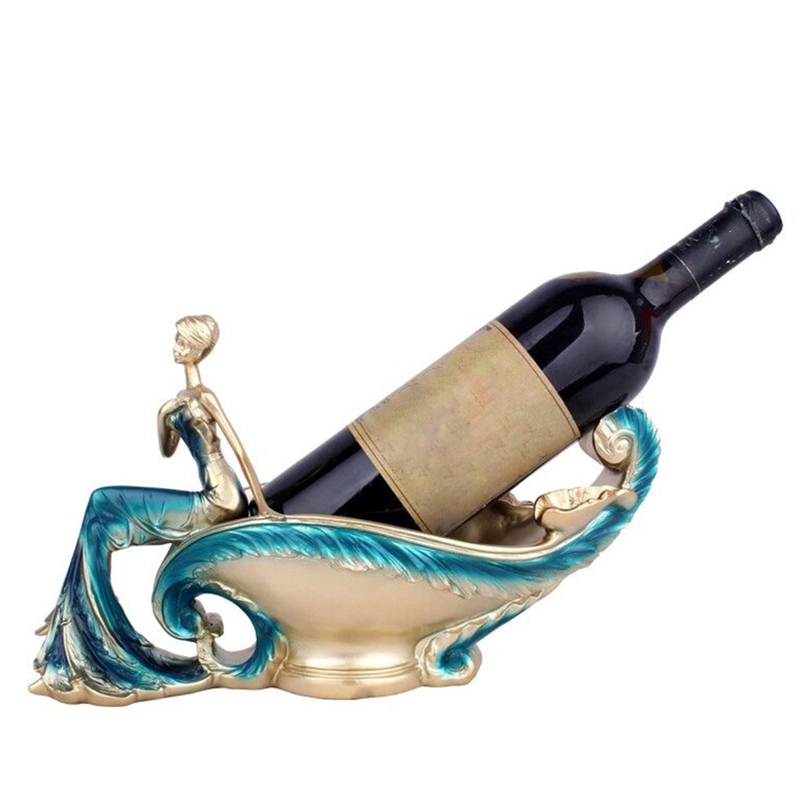 Wine Bottle Holder Stand Decorative Wine Rack & Sculpture for Wine Cabinet