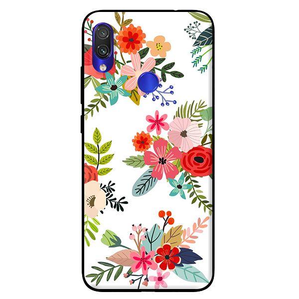 Ốp lưng in cho Xiaomi Redmi Note 7 mẫu Hoa Nền Trắng - Hàng chính hãng