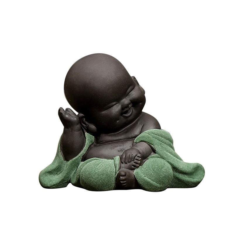 Buddha statues monk color sand ceramic home club geomantic decoration Purple Sand Figurines Tea Pet