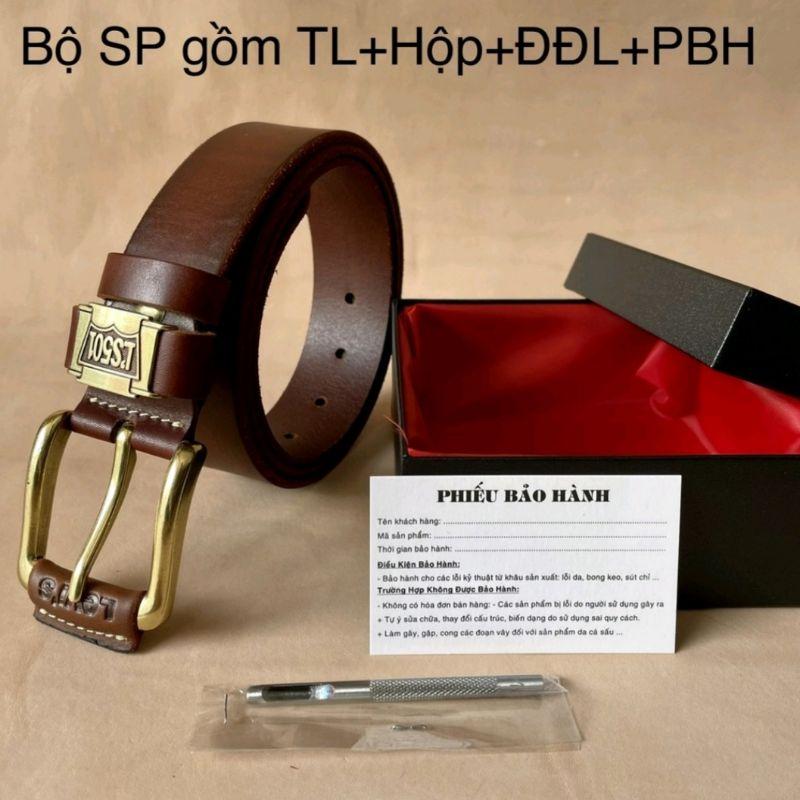Thắt Lưng Nam Tuấn Minh TM811-04 Dây Nịt nam Da Bò Nguyên Tắm Khóa Đồng bản Rộng 3.8cm Đủ Ba Màu Đen, Nâu, Nâu Bò