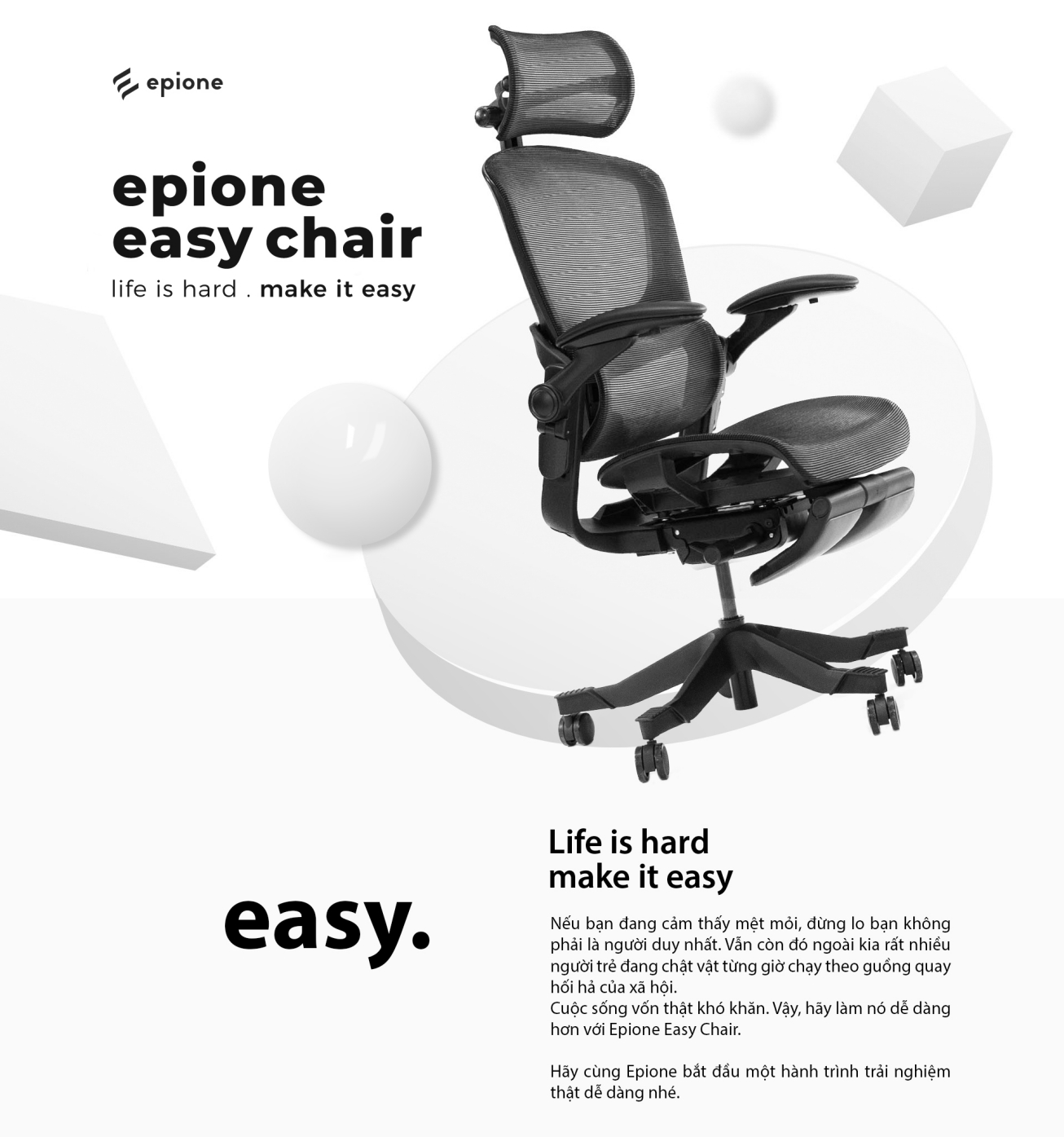 Ghế công thái học Epione Easy Chair (M4S-ZKL-BNM3)- Hàng Chính Hãng