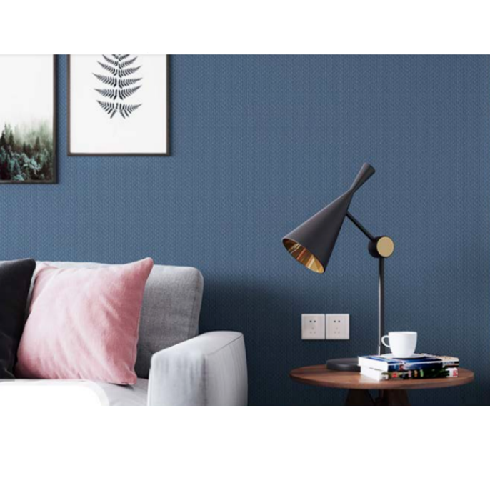 Combo 10 mét giấy dán tường, decal dán tường trang trí nhà cửa XANH DƯƠNG ĐẬM NHÁM khổ 45cm