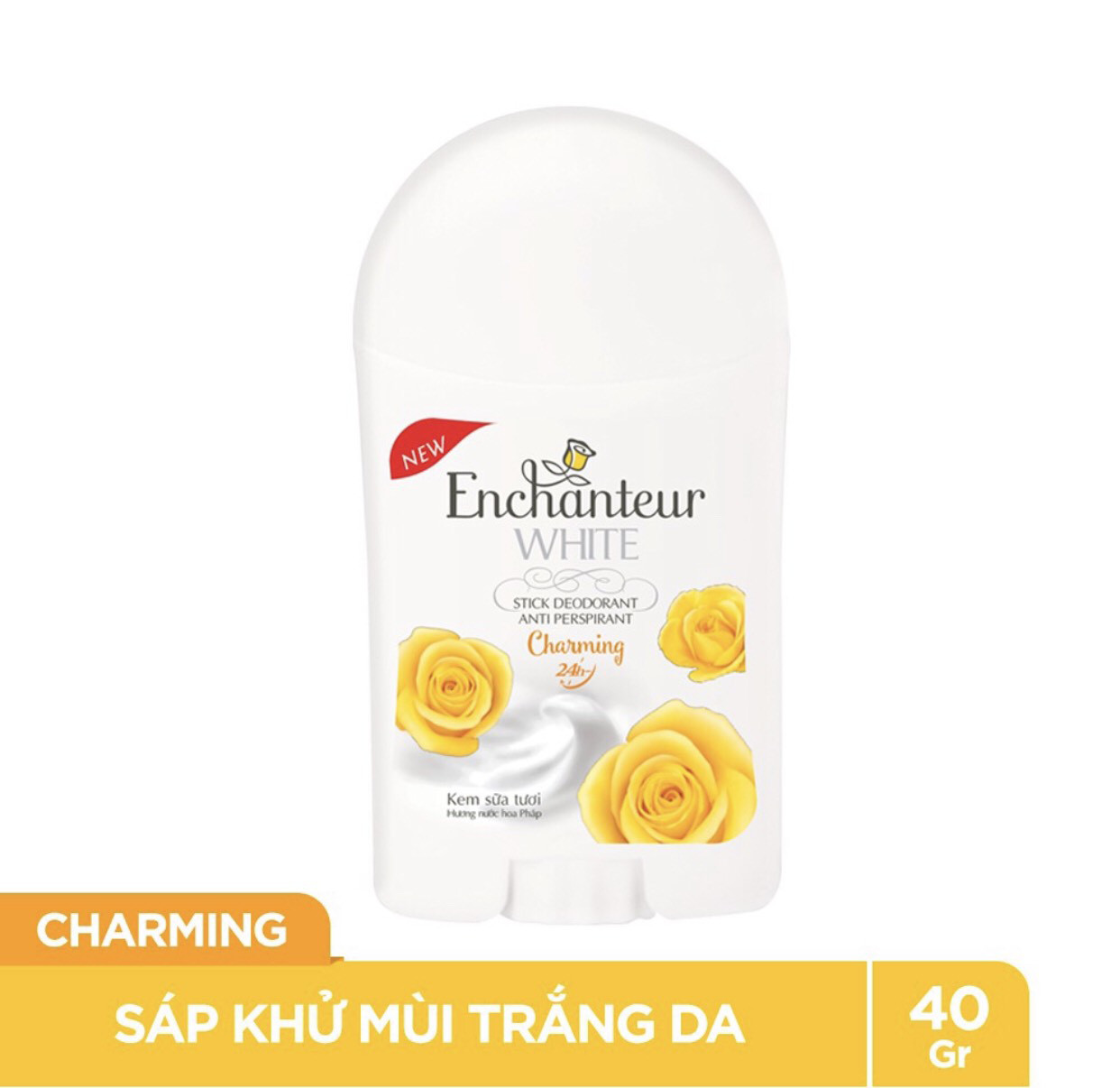 Bộ 3 Sáp khử mùi trắng da Enchanteur Charming 40gr*3