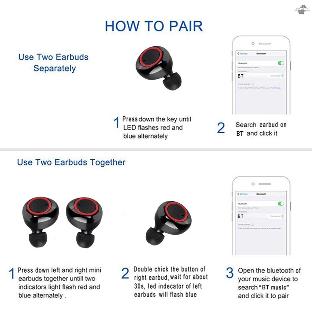 Y50 BT5.0 True Wireless Headphones Sport Headset Touch Control Mini Earbuds In-ear Earphones with Mic Charging Case
