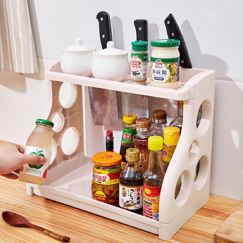 Kệ Gia Vị Nhà Bếp 2 Tầng Kệ Để Đồ Nhà Bếp Sạch Sẽ Gọn Gàng