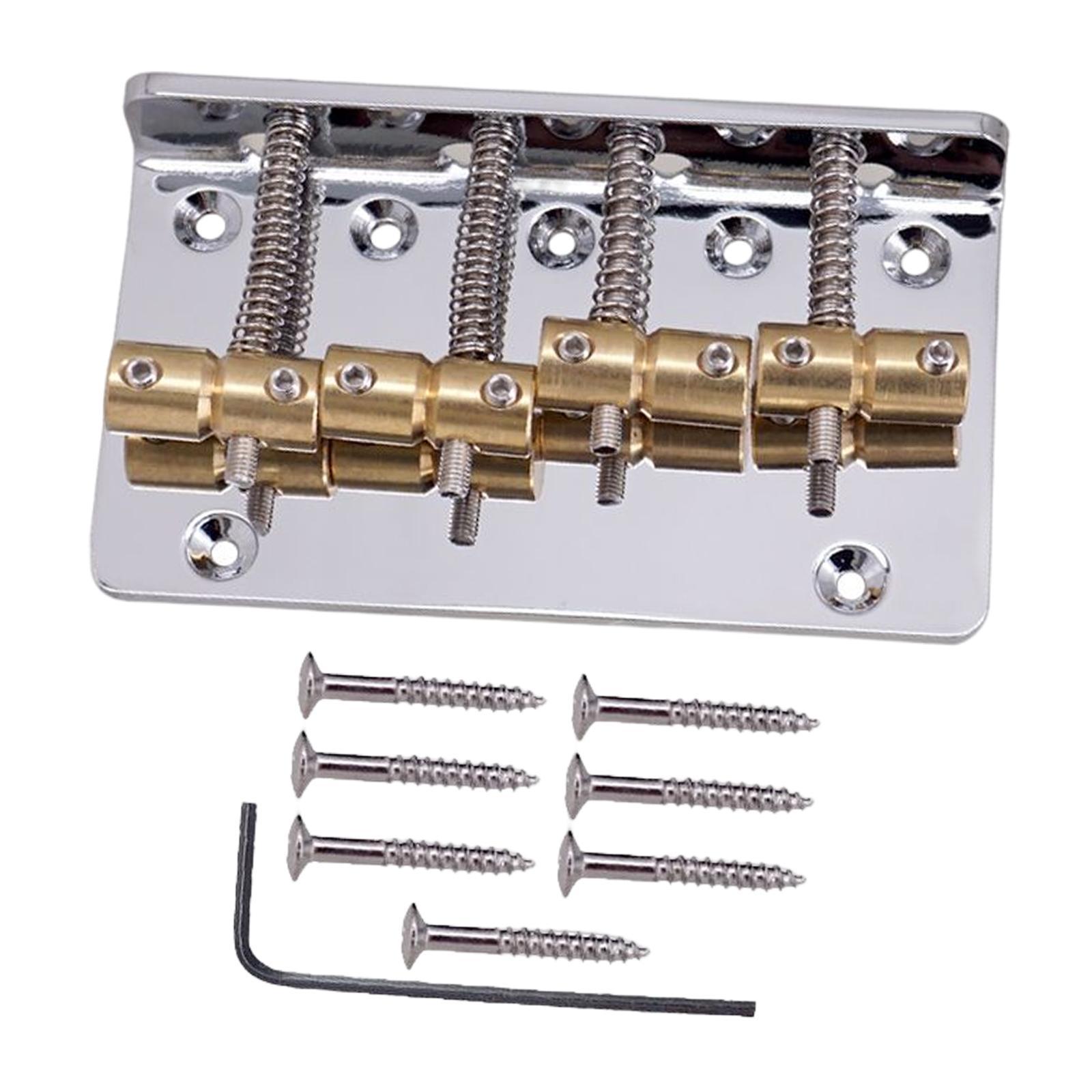 Professional 4 String Bass Bridge Assembly Replace String Spacing Adjustment