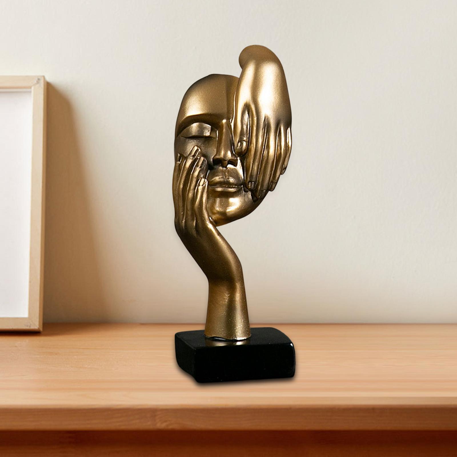 Creative Thinker Statue, Figurines Resin Ornament, Decoration Abstract Face Sculpture for Desktop Office Home Bookshelf Wedding Gift