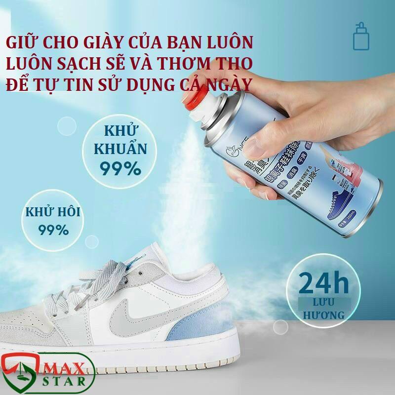 Xịt khử mùi giày và chân diệt khuẩn nano bạc dung tích lớn 260ml Xịt giày khử mùi cao cấp