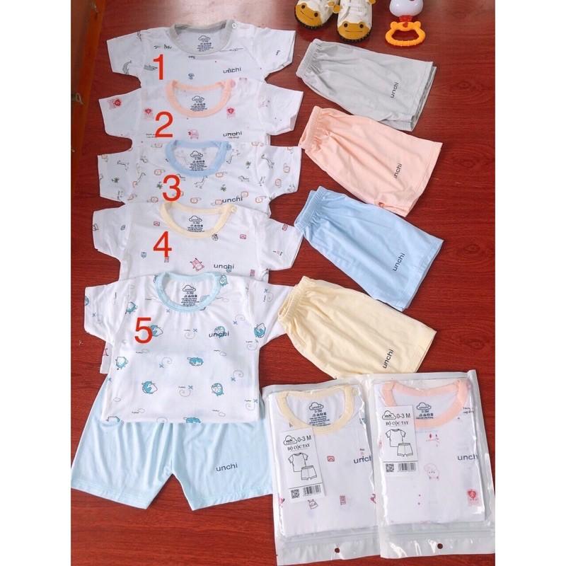 Bộ Cộc Tay UC Chất Peptit loại 1 Khuy Cài Vai Cho Bé từ sơ sinh đến 16kg