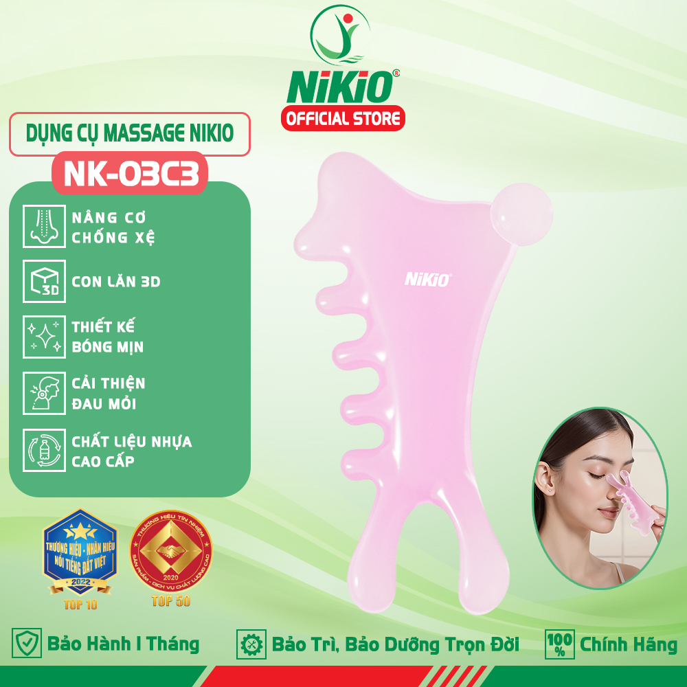 Dụng cụ massage chải cơ, ấn huyệt đa năng Nikio NK-03C3 – giải pháp thư giãn và làm đẹp toàn diện
