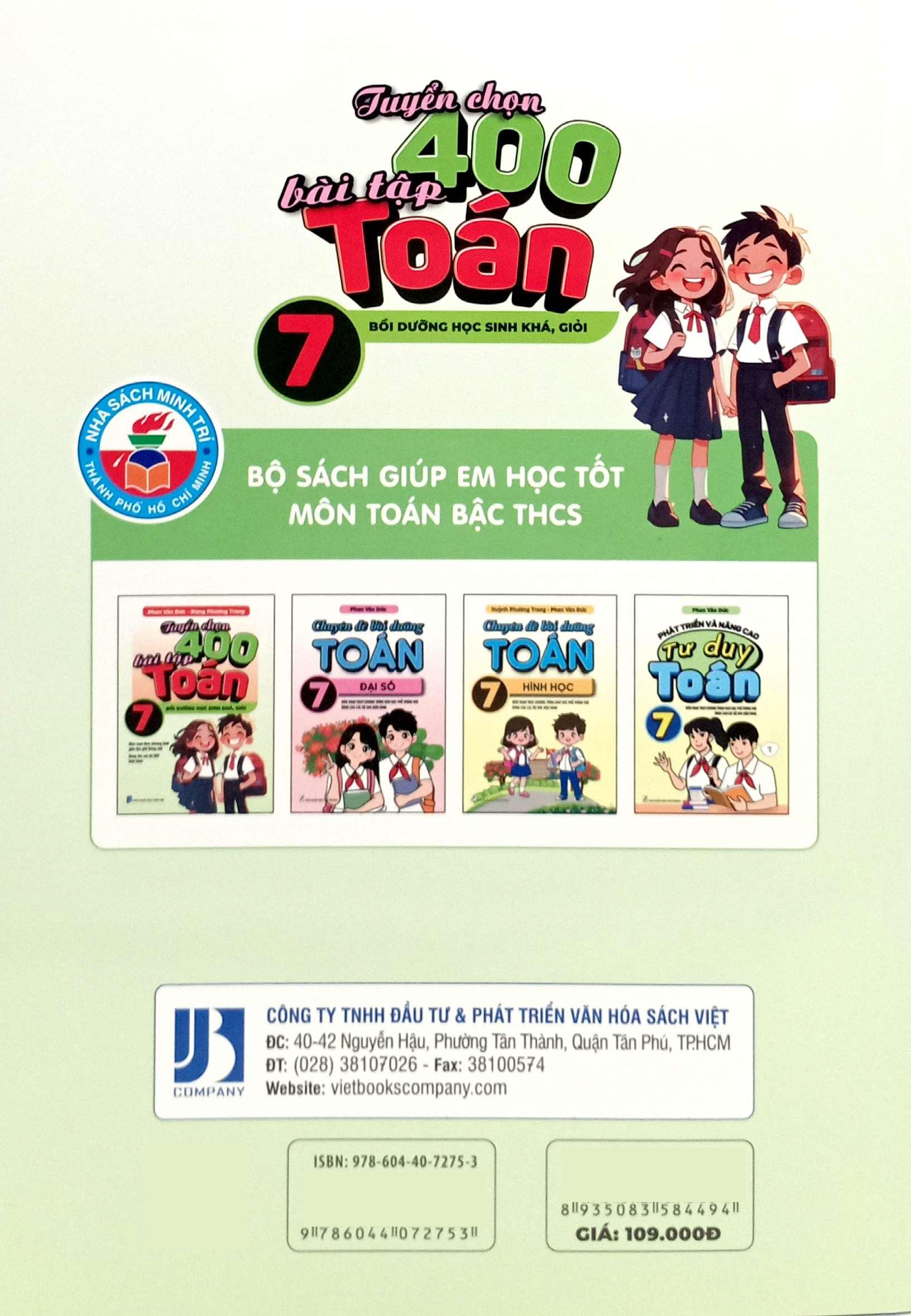 Sách - Tuyển Chọn 400 Bài Tập Toán 7 - Bồi Dưỡng Học Sinh Khá, Giỏi