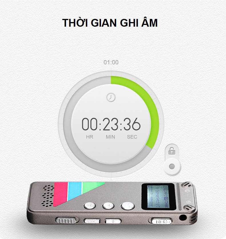 Hình ảnh SOAIY Máy Ghi Âm Chuyên Nghiệp Cao Cấp GH-500 8GB - Digital Voice Recorder - Hàng Nhập Khẩu