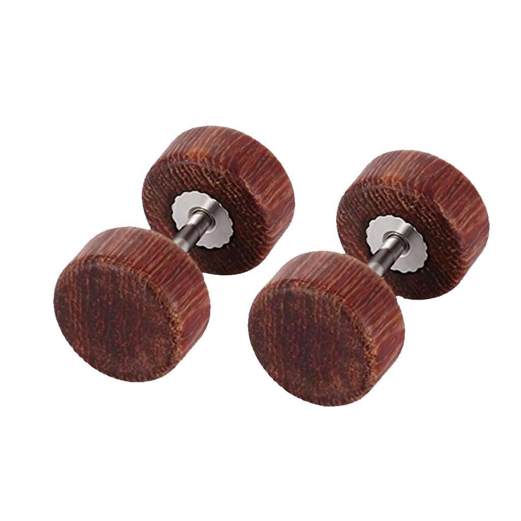 2 pairs Wooden Earrings Mens Womens Stud Earrings Ear Piercing Plugs Tunnels