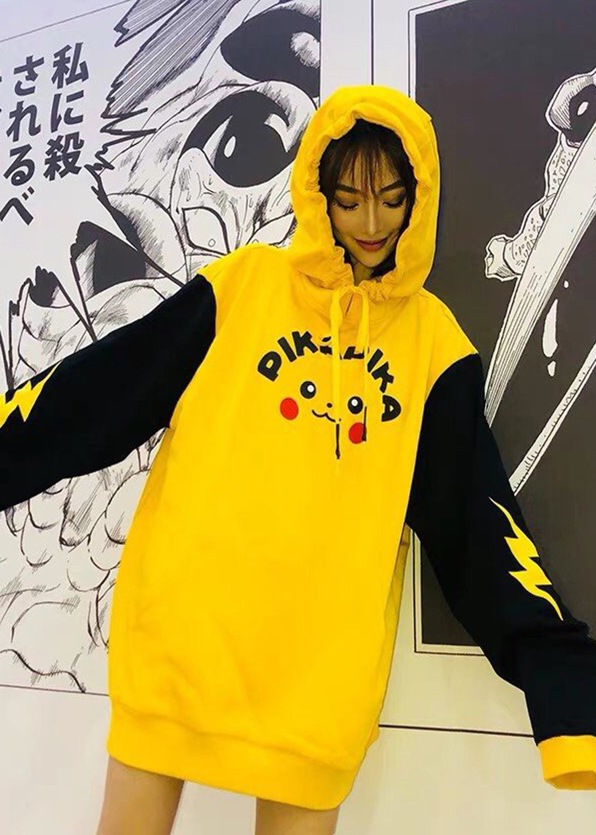 Áo Khoác Hoodie Trùm Đầu Pikachu PCLZB34