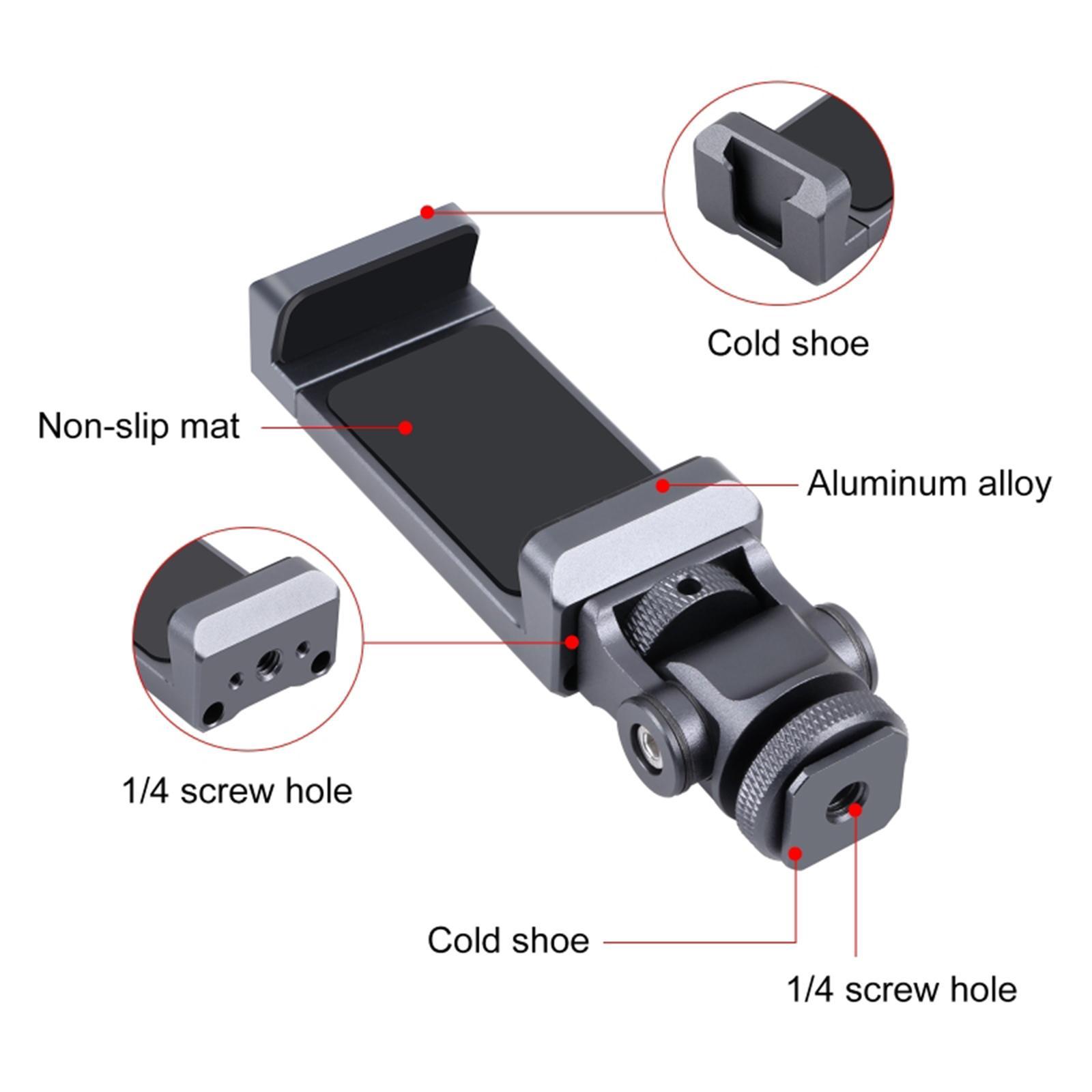 Phone Tripod Mount Holder Portable Phone clamp for Microphone Video Light