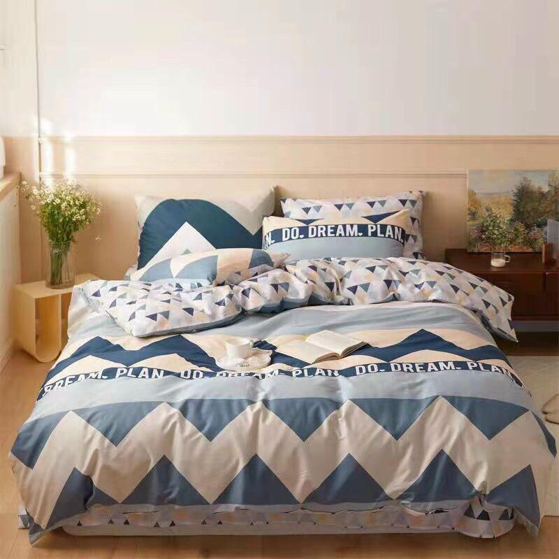 Bộ chăn ga gối cotton living mẫu mới 4 món