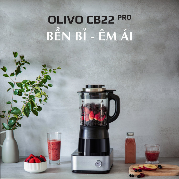 Máy Làm Sữa Hạt Cao Cấp OLIVO CB22 PRO 14 Chức Năng Xay Nấu Mâm Nhiệt Gốm Phím Cảm Ứng - Hàng chính hãng Olivo