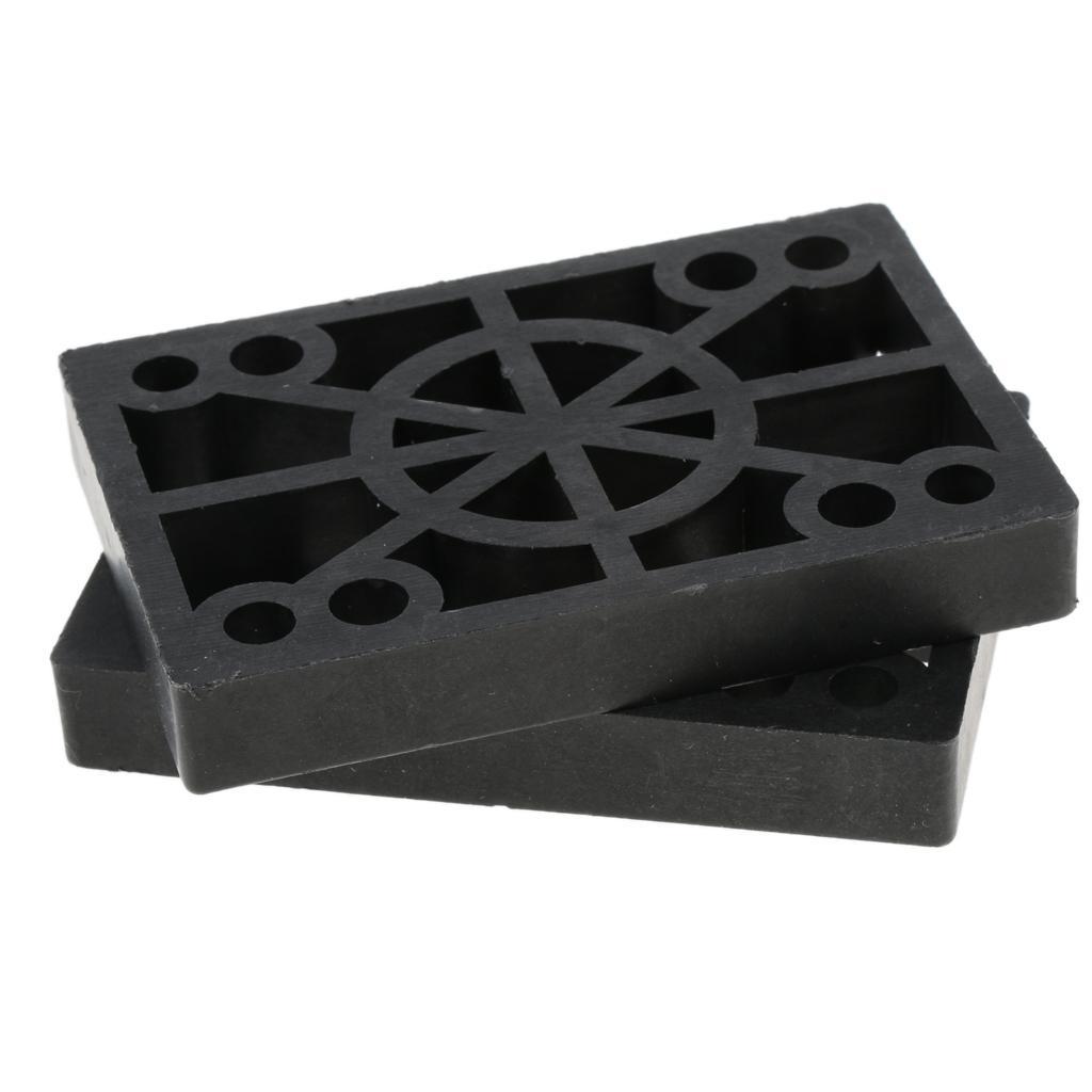 2 Pcs Skateboard Riser Pads Longboard Rise Pads, Soft Longboard Shockpads, 12mm, Black