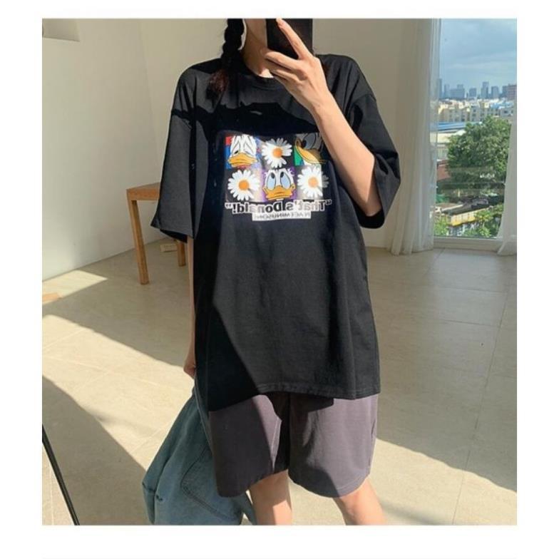 Áo thun nữ form rộng tay lỡ ,phông dáng rộng unisex, ulzzang chất cotton 2 chiều