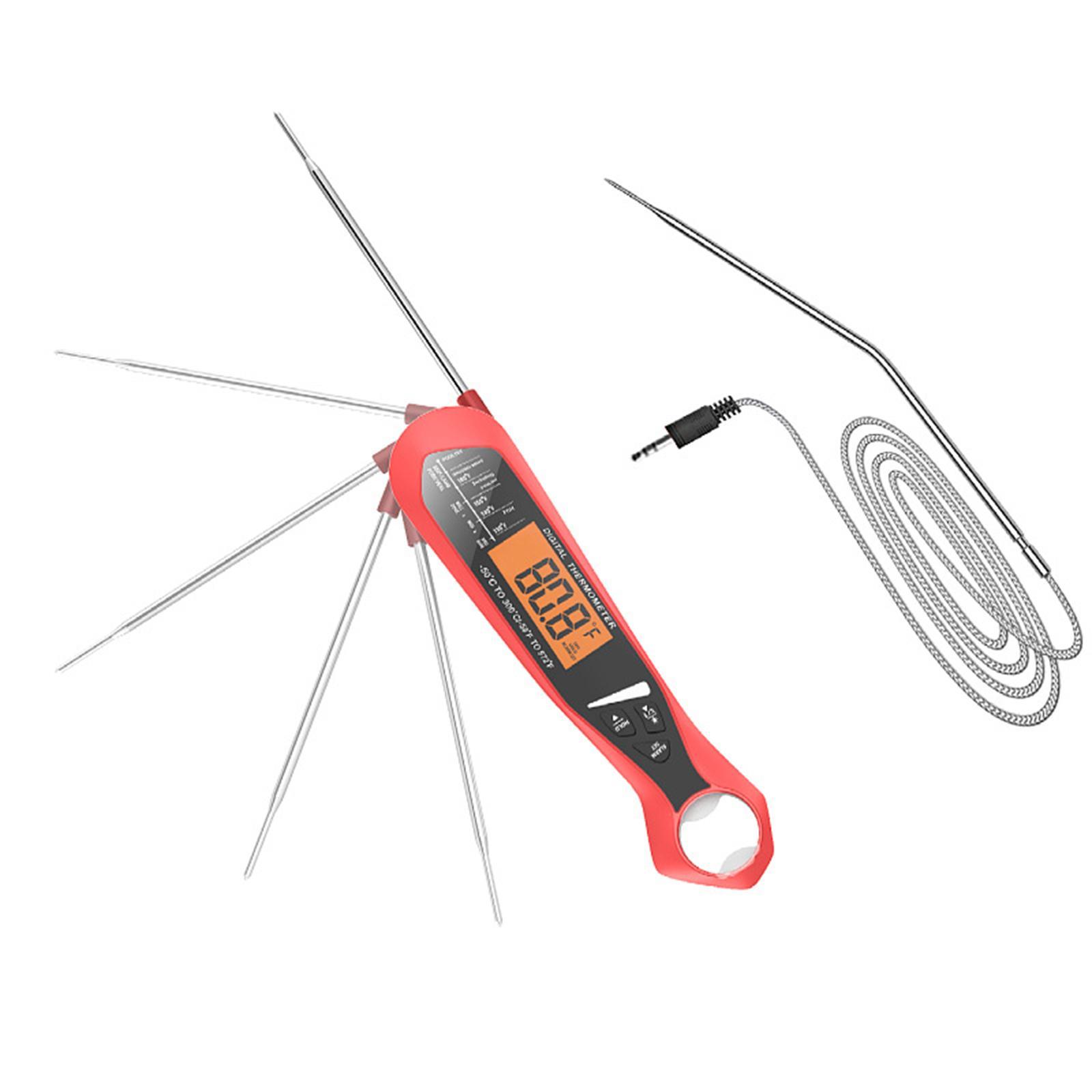 Meat Thermometer Calibration and Foldable Probe Dual Probe Design Food Thermometer for Meat BBQ