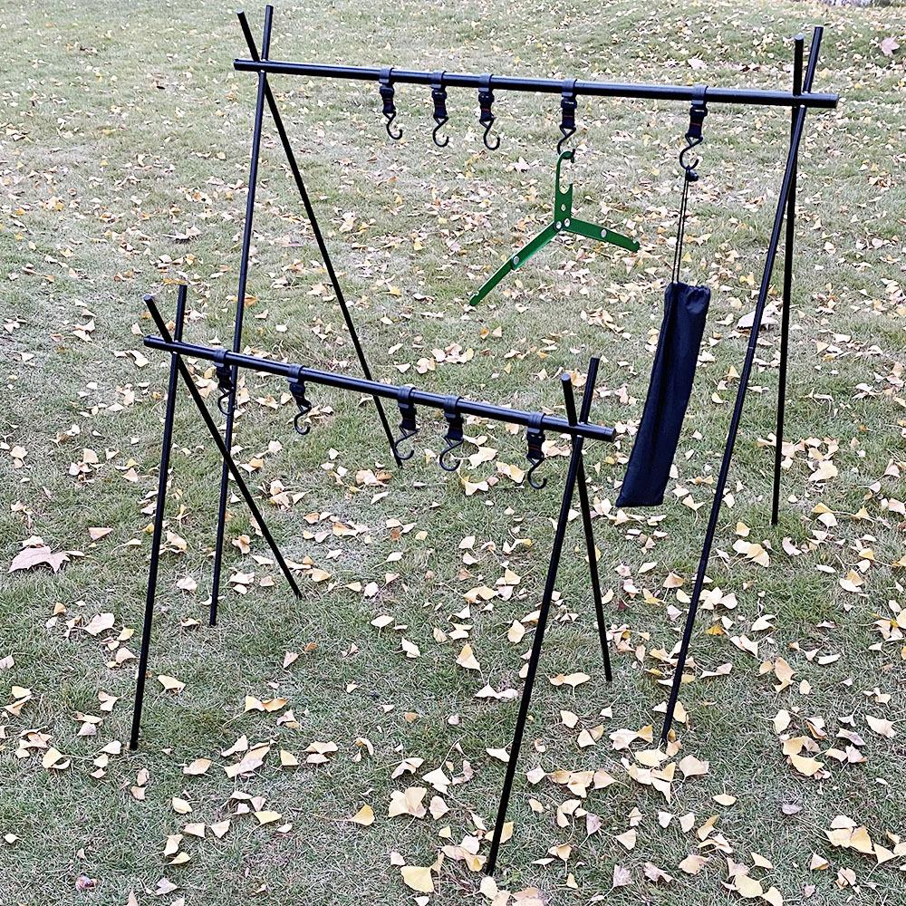 Outdoor Hanging Rack Camping Triangle Storage Rack Light Stand Clothes Drying Tripod for Outdoor Cooking Camping Picnic