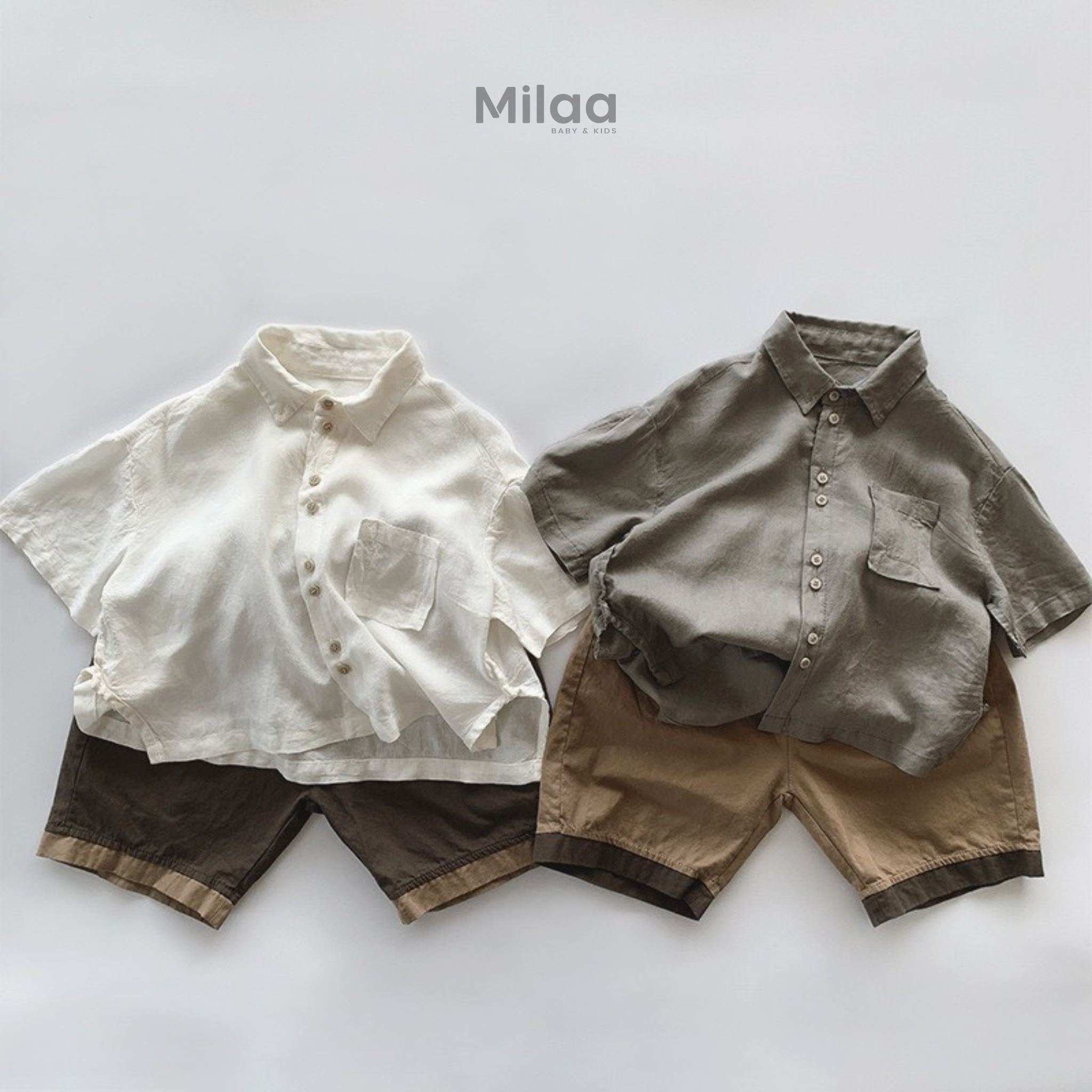 Áo Sơmi Ngắn Tay Phong Cách Hàn Quốc Cho Bé Cưng MiLaa Kids SM0301