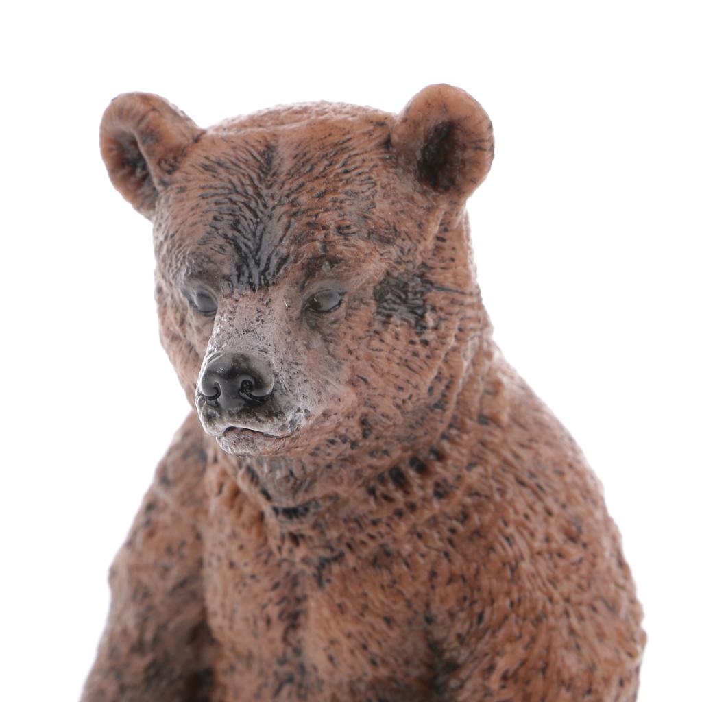 Realistic Standing Brown Bear Wild Animal Model Action Figure Kids Toy Gift