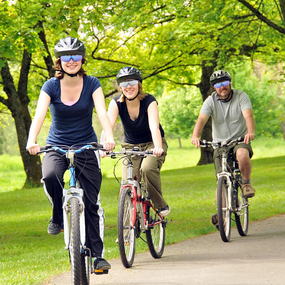 Kính Râm Uv400 Đi Xe Đạp Mtb Unisex Với 3 Thấu Kính Dự Phòng
