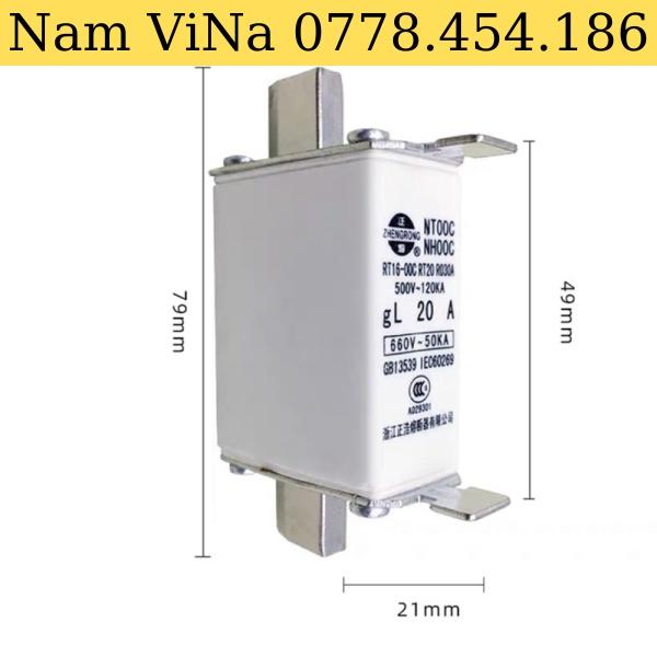 Bộ 3 Cầu chì Zhengrong NT00C RT16-00C gL 25A-160A, 500V~120kA