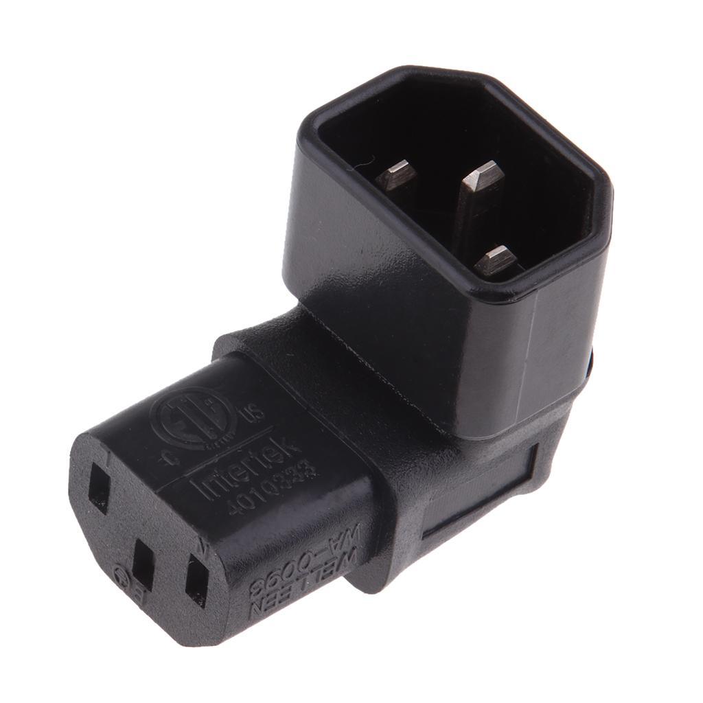 C14 to C13 Connector IEC 320 Male to Female Power Adapter Converters Angled