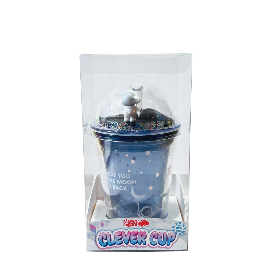 Ly Nhựa Clever Cup Astronaut Galaxy Xanh CLEVERHIPPO PCUP05/BLUE