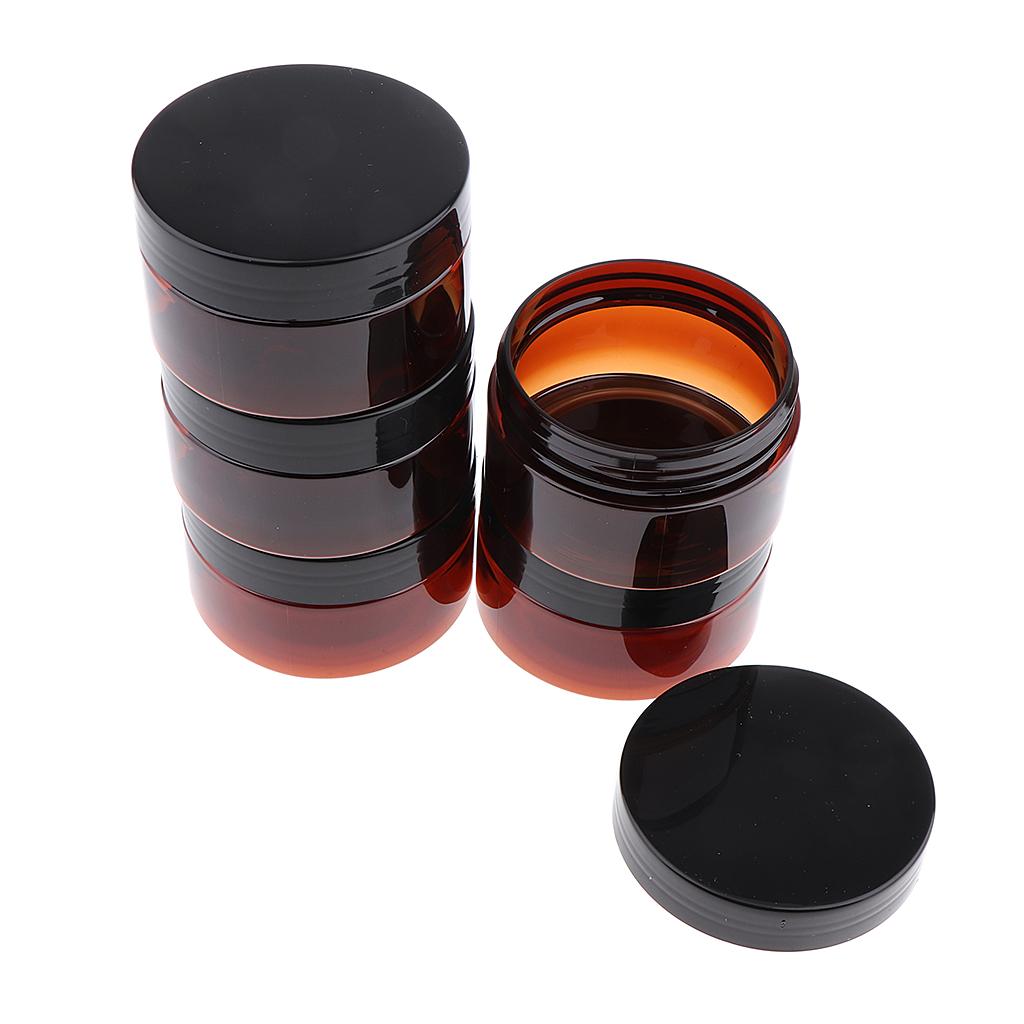 10 Pcs Makeup Pot Empty Cosmetic Jars Cream Gel Container Black Plastic Lid