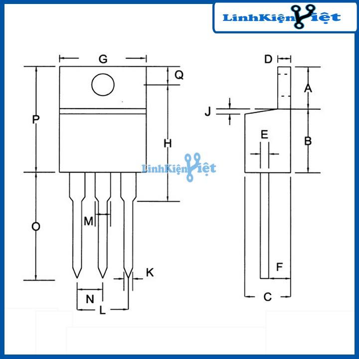 Sản phẩm TIP117 TO220 100V/2A/50WPNP Darlington Transistor