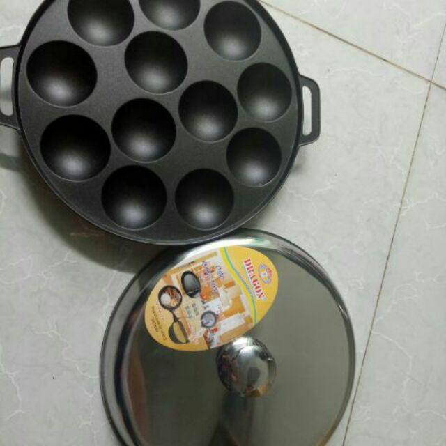 Khuôn Bánh Khọt 10 lỗ loại 1 nắp inox chắc chắn